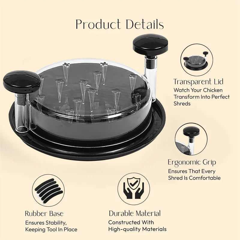 Transform Your Cooking with the Ergonomic Non-Slip Chicken Shredder & Meat Grinder – Effortlessly Shred Chicken, Pork, Beef, and Vegetables!