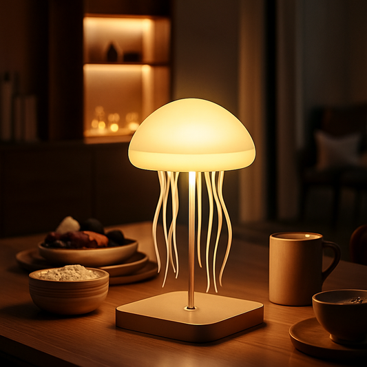 Enchanting LED Jellyfish Lamp with 9 Graceful Tentacles, Dual Modes, Extended Battery Life, Colorful Gradient Effects, and Convenient Remote Control